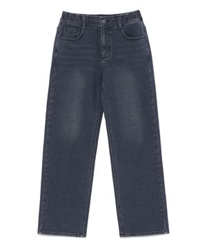 베이직 워싱 밴딩 세미 와이드 데님 팬츠 LP9DU965_BLACK