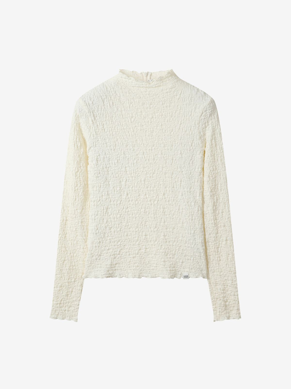 엘유브이엠(LUVM) BASIC HIGH-NECK TOP_CREAM