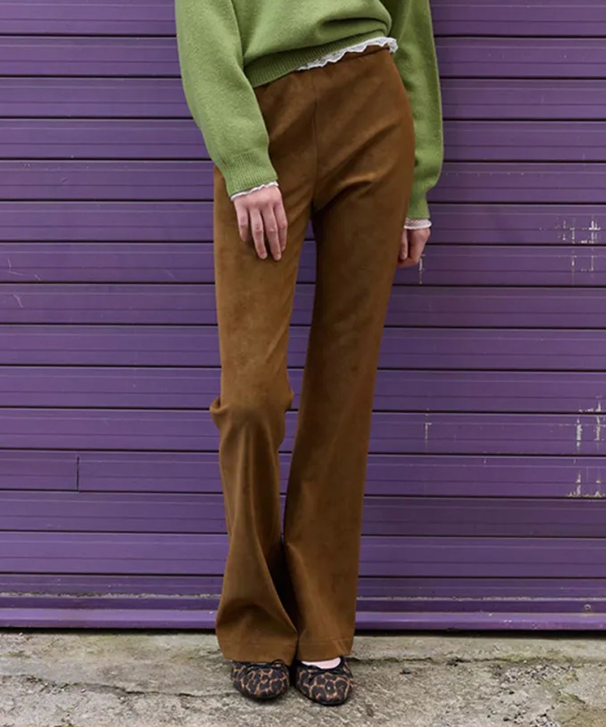 뮈르뮈르(MURMURE) 오브 스웨이드 밴딩 부츠컷 팬츠_Obe Pants