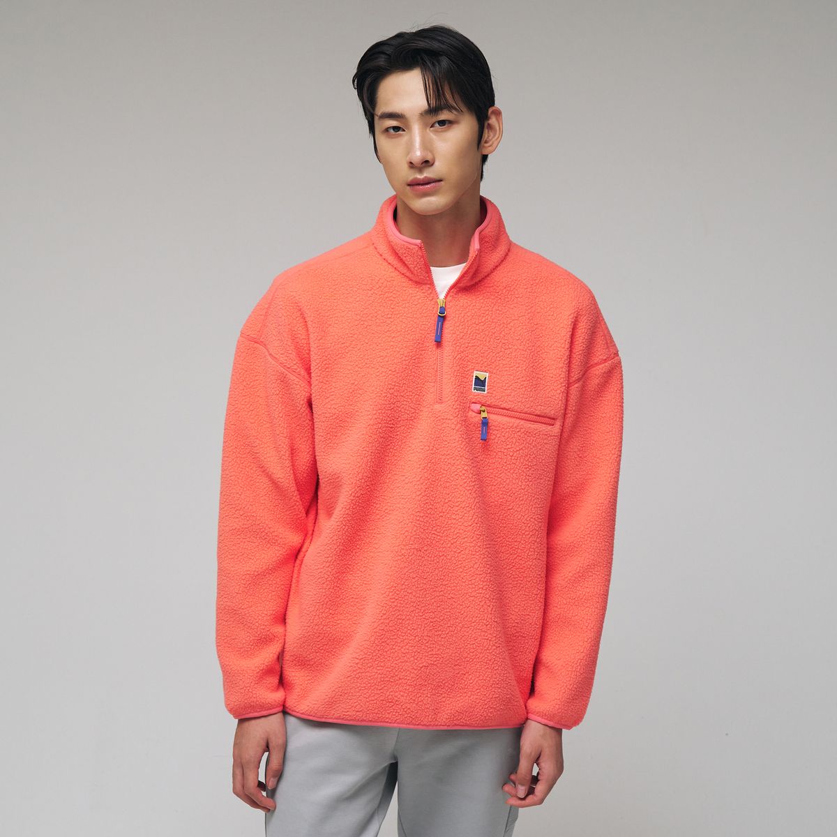 푸마(PUMA) 플리스 하프집업 티 U Fleece Half-zip Tee (52949101)
