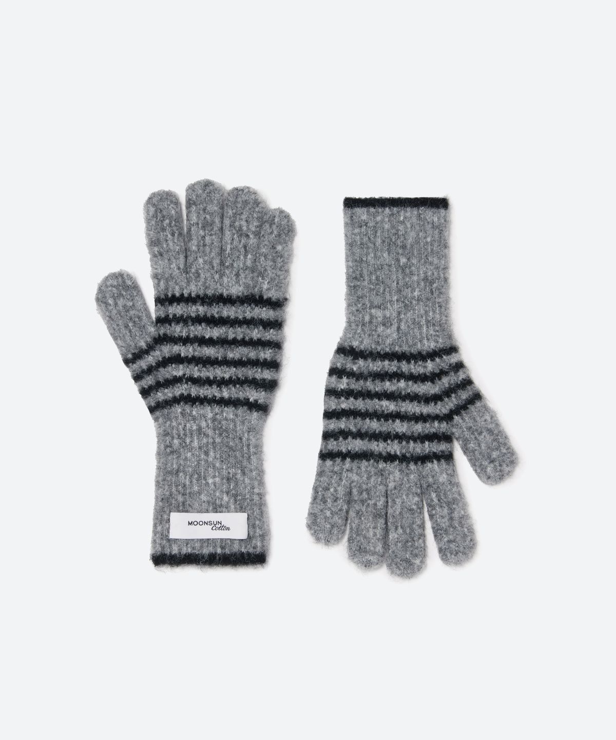 문선 아카이브(MOONSUN ARCHIVE) M.C Stripe Hairy Knit Glove / Gray