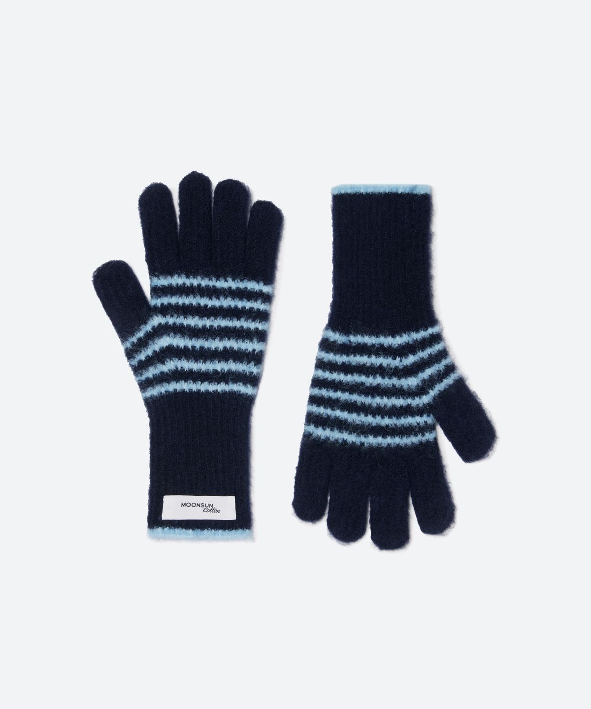 문선 아카이브(MOONSUN ARCHIVE) M.C Stripe Hairy Knit Glove / Navy
