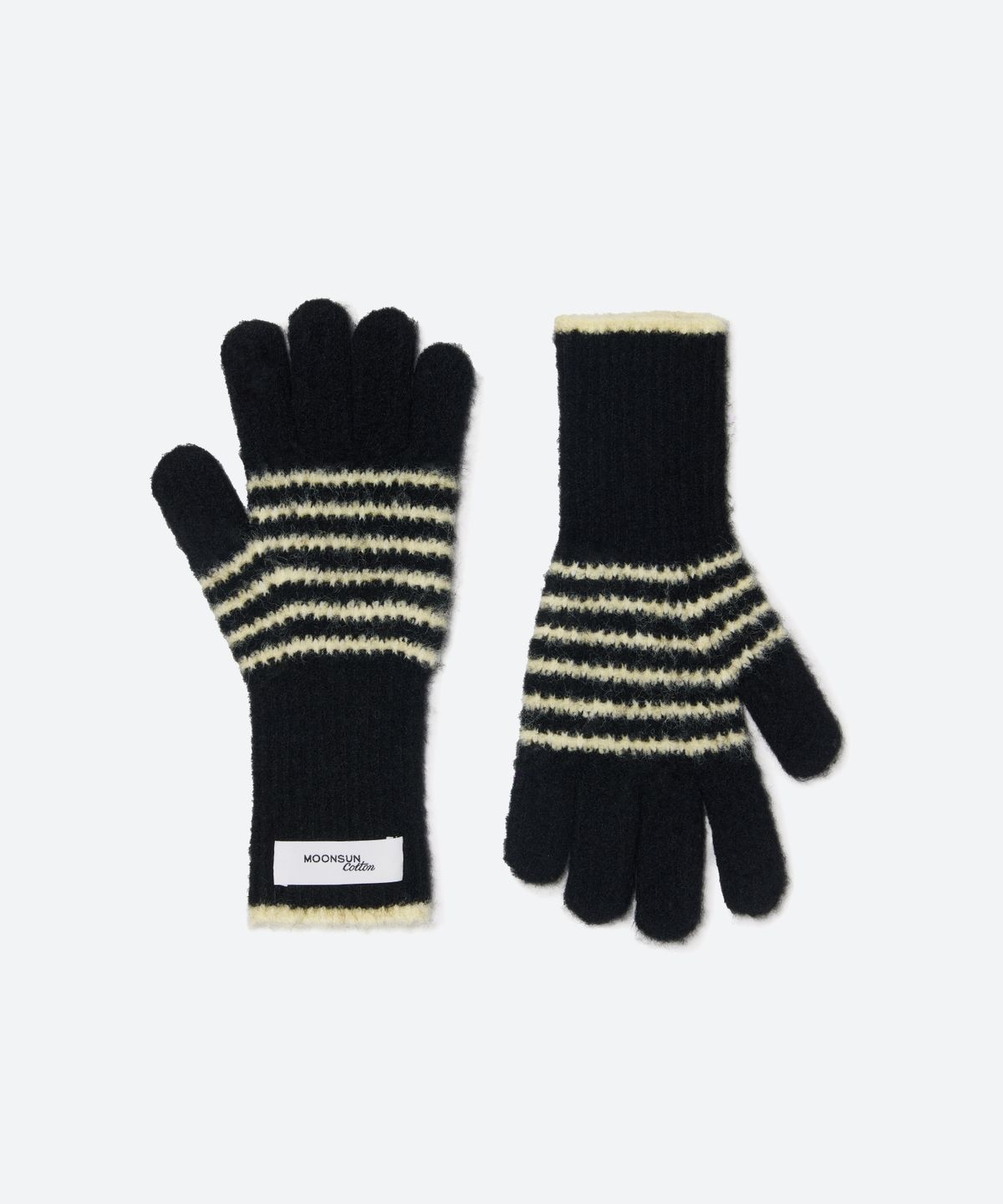 문선 아카이브(MOONSUN ARCHIVE) M.C Stripe Hairy Knit Glove / Black