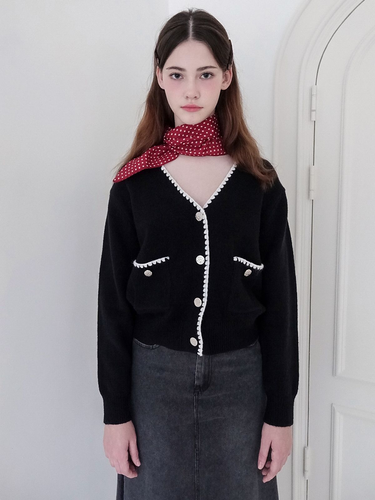 쿨키튼(KOOLKITTEN) Bold Edge Button Pocket Cardigan