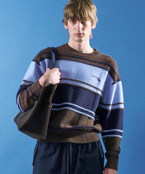 M.C UNISEX, Color Block Knit / Brown