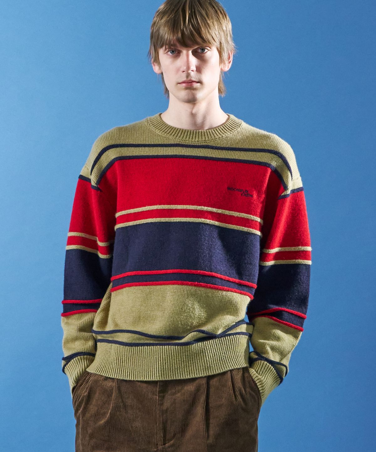 문선 아카이브(MOONSUN ARCHIVE) M.C UNISEX, Color Block Knit / Beige