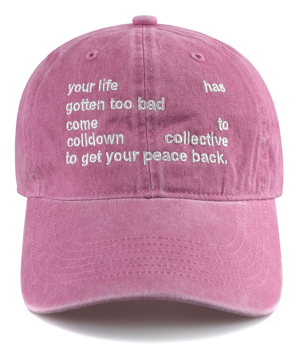 비치스앤크림(BEACHESANDCREAM) Your life Stone-Washed Ball cap-Pink