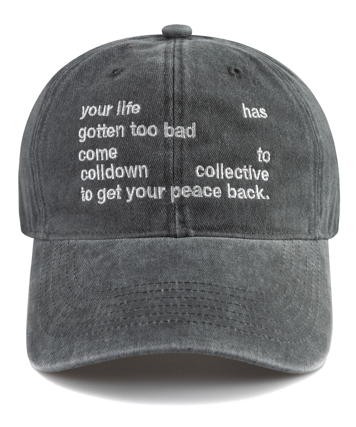 비치스앤크림(BEACHESANDCREAM) Your life Stone-Washed Ball cap-Gray
