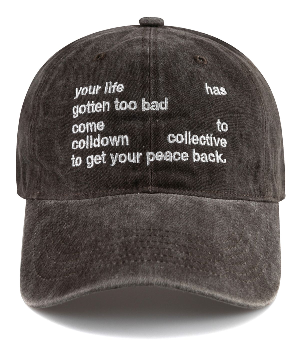 비치스앤크림(BEACHESANDCREAM) Your life Stone-Washed Ball cap-Brown