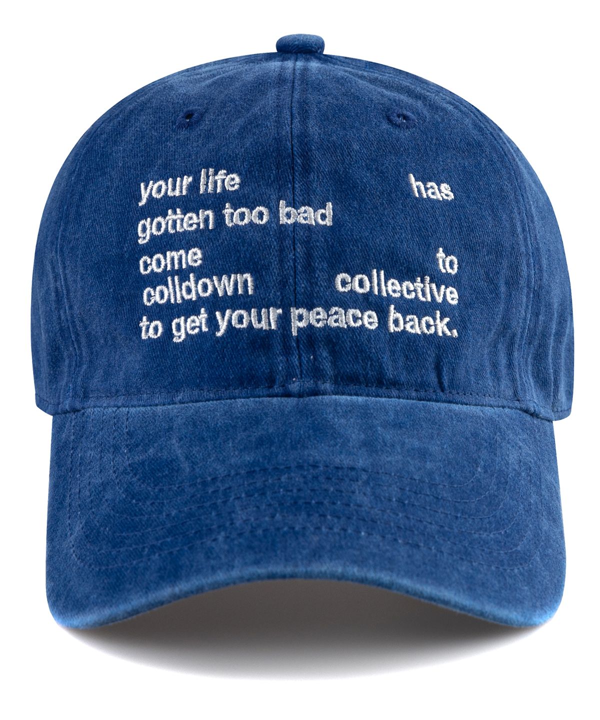 비치스앤크림(BEACHESANDCREAM) Your life Stone-Washed Ball cap-Blue