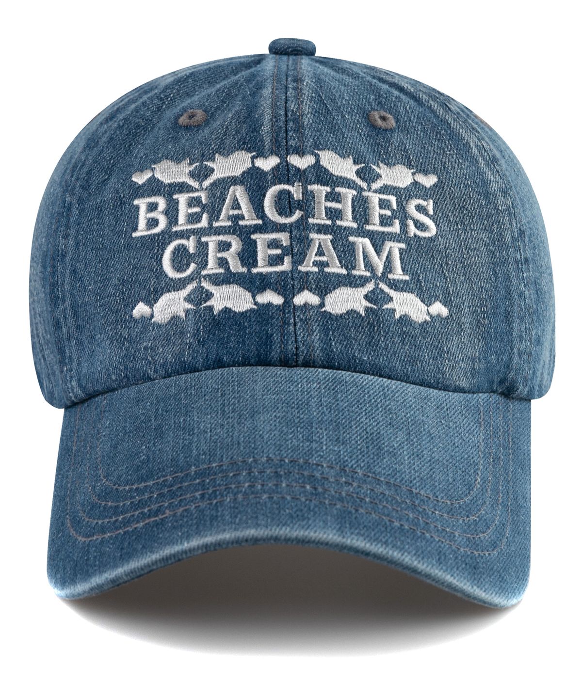 비치스앤크림(BEACHESANDCREAM) Love Piece Denim Ball cap-Light Blue
