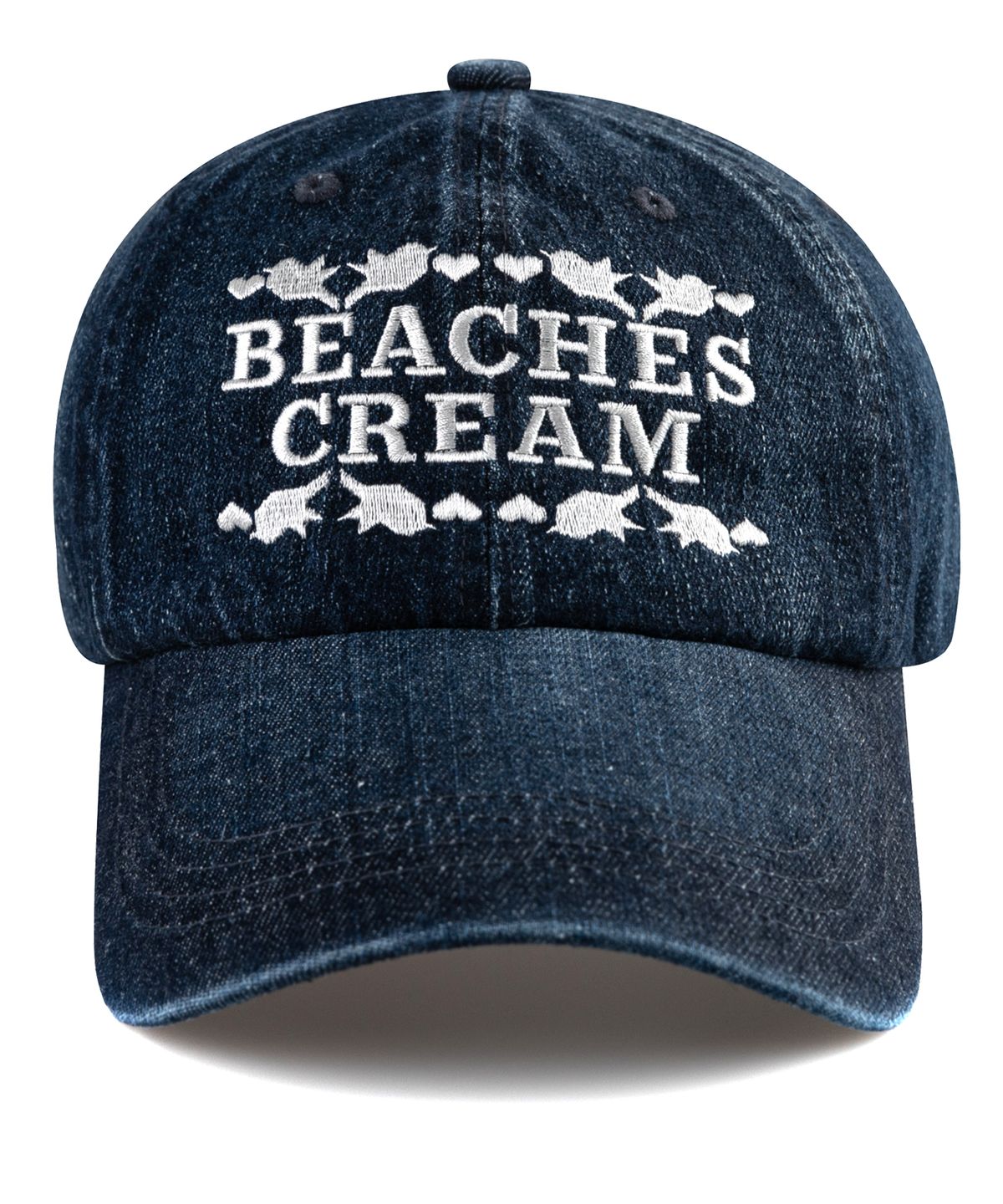 비치스앤크림(BEACHESANDCREAM) Love Piece Denim Ball cap-Indigo Blue