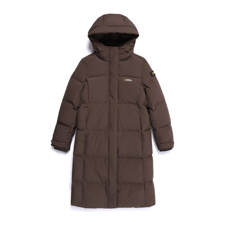 N254WDW860 여성 카이만 프로 롱기장 구스다운 점퍼 BROWN
