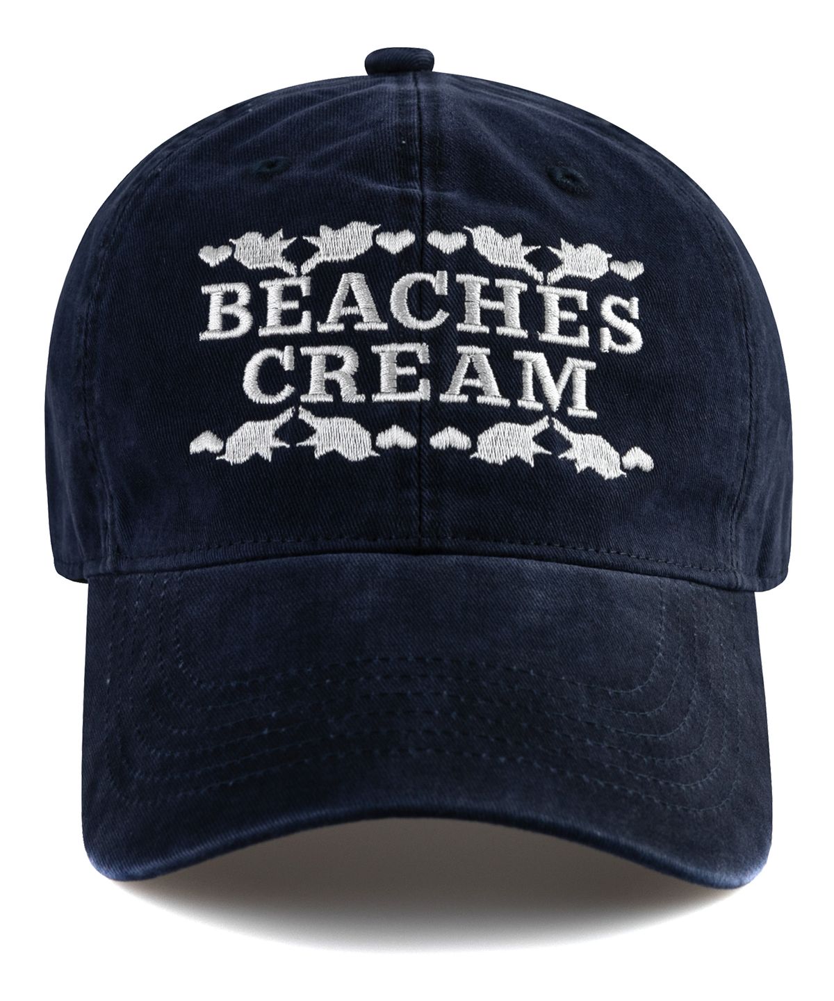 비치스앤크림(BEACHESANDCREAM) Love Piece Cation Ball cap-Navy