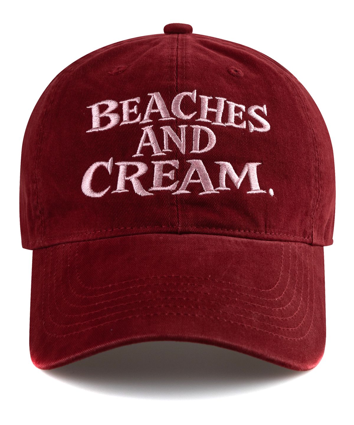 비치스앤크림(BEACHESANDCREAM) Big Logo Cation Ball cap-Red Wine
