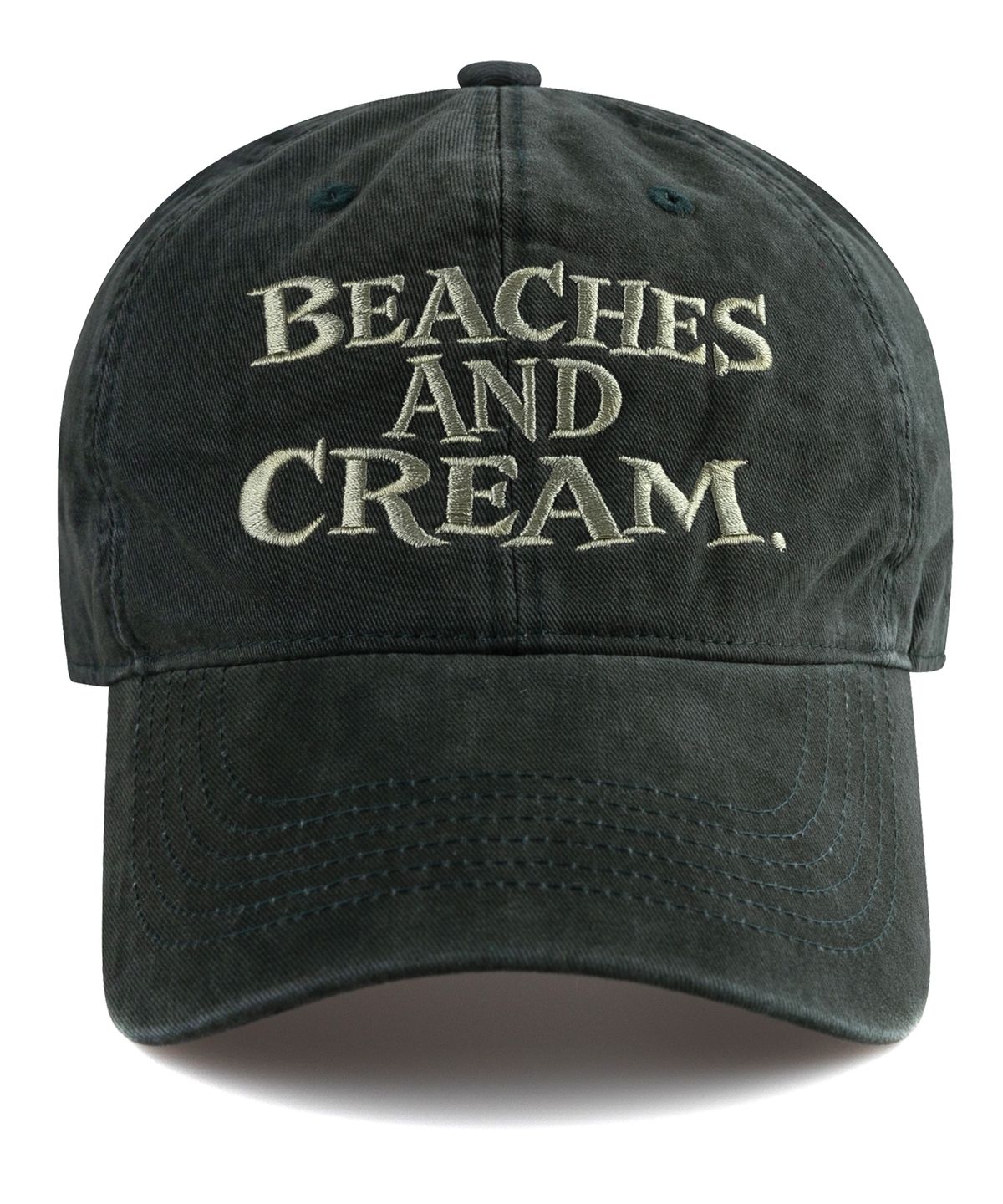 비치스앤크림(BEACHESANDCREAM) Big Logo Cation Ball cap-Dark Green