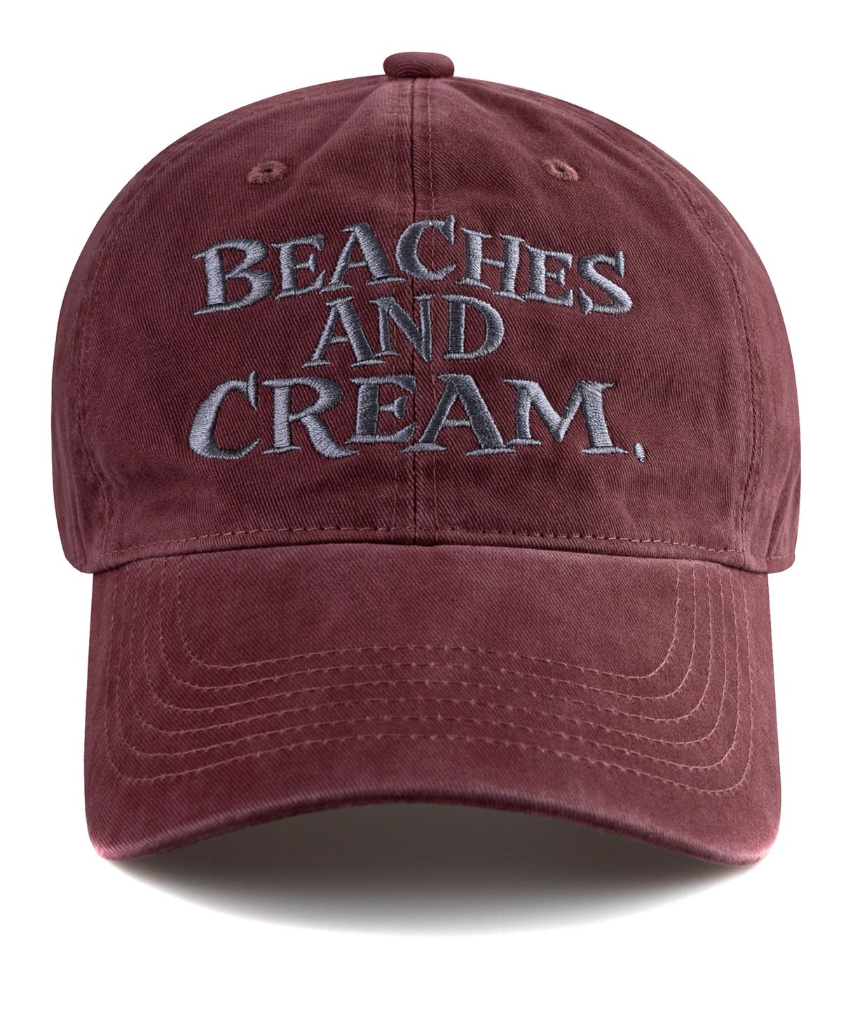 비치스앤크림(BEACHESANDCREAM) Big Logo Cation Ball cap-Burgundy