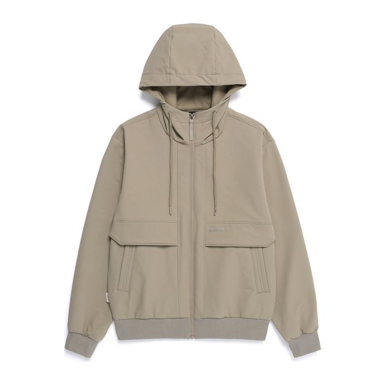 N254UFT050 아르켈론 더블웜 기모 우븐 후드 집업 OAK BEIGE