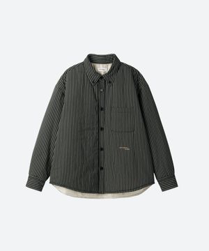 M.C UNISEX, Stripe Padded Shirt Jacket / Black