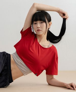 여성요가복 이즈 크롭 티 4TT5468