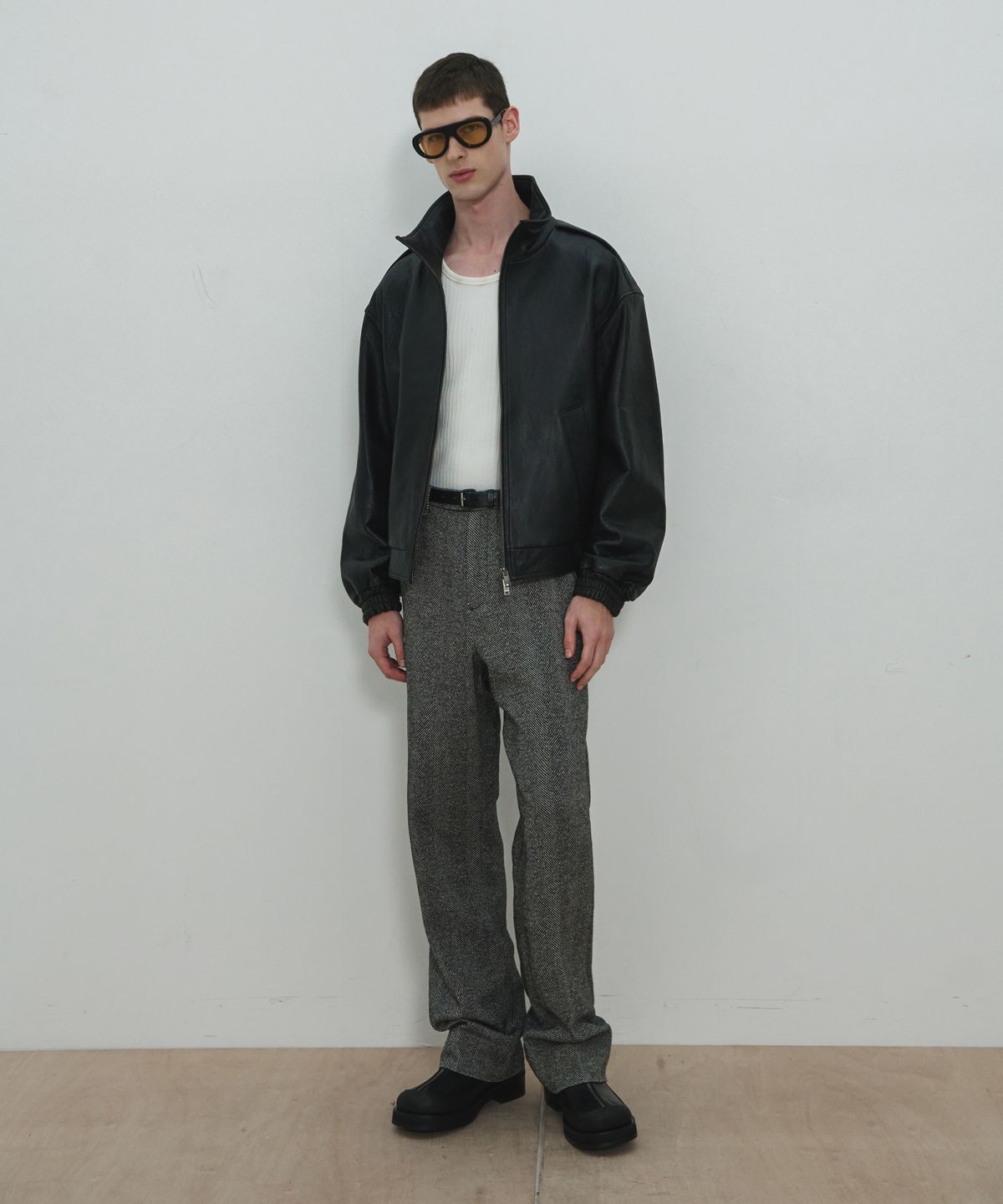 문선(MOONSUN) UNISEX, Herringbone Slacks / Gray