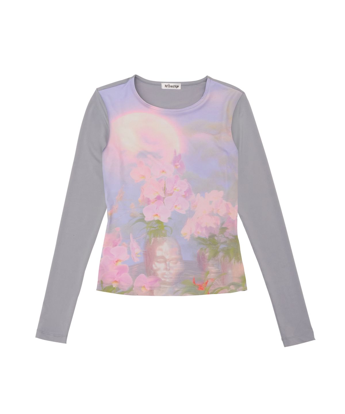뮬립(MYULIP) GRAPHIC PRINT LONG SLEEVES/GRAY