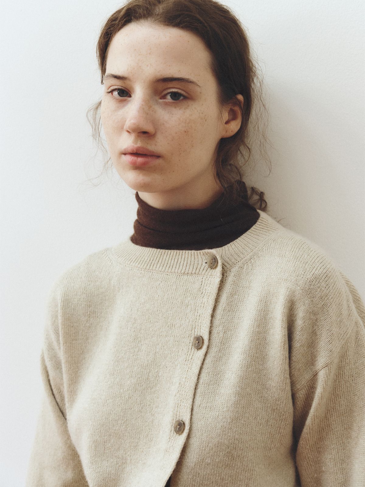 리플레인(REPLAIN) SOFT WOOL JERSEY TOP_BROWN