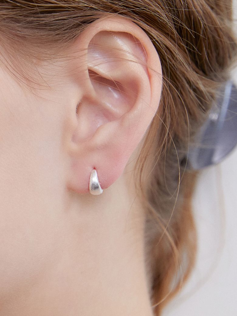 [Silver925]Matt Round Drop Earring