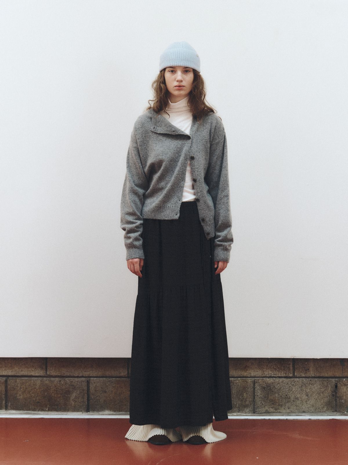 리플레인(REPLAIN) SIDE BUTTON ALPACA CARDIGAN_GREY