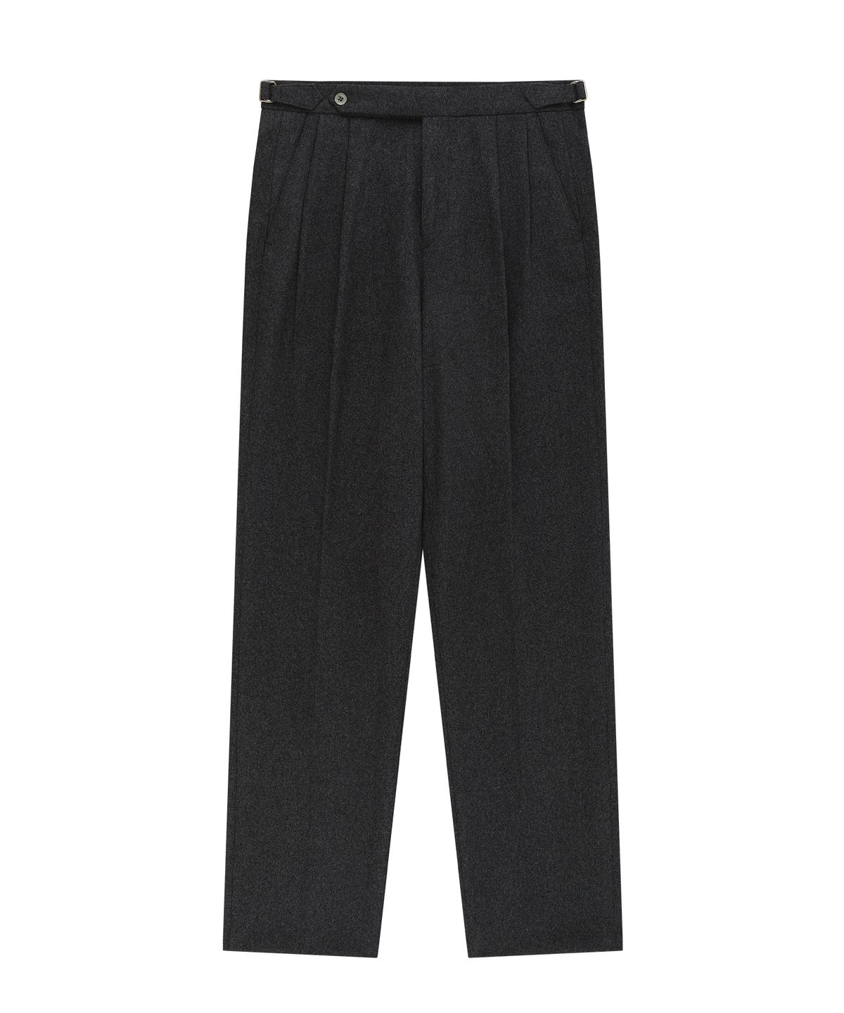 벨리프(BELLIEF) Essential Wool Flannel adjust relaxed Trouser (Charcoal)