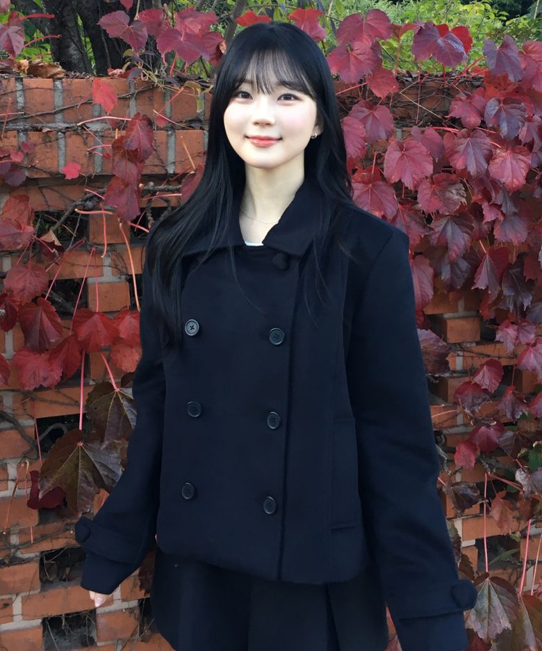 [가요이 pick] Heart Point Double Button Half Coat Black
