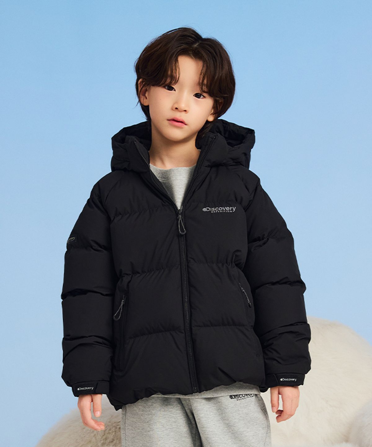 디스커버리 키즈(DISCOVERY KIDS) 에이블 다운 숏패딩 (BLACK)