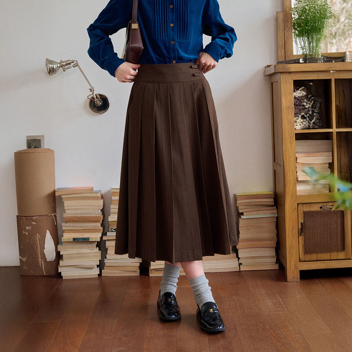 심플레트로(SIMPLE RETRO) SR_Vintage french striped skirt