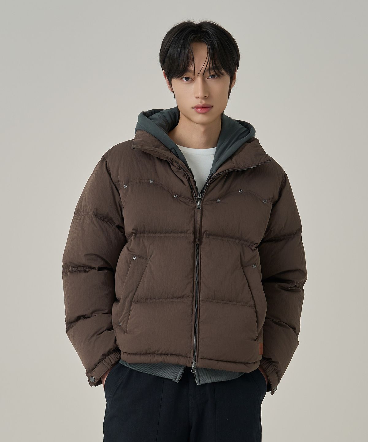 슈퍼드라이(SUPERDRY) 웨스턴 다운 자켓 다크브라운