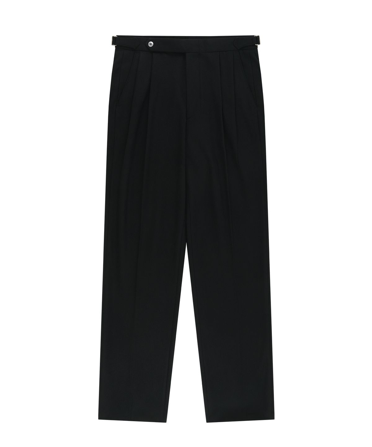 벨리프(BELLIEF) Essential Wool Flannel adjust relaxed Trouser (Black)