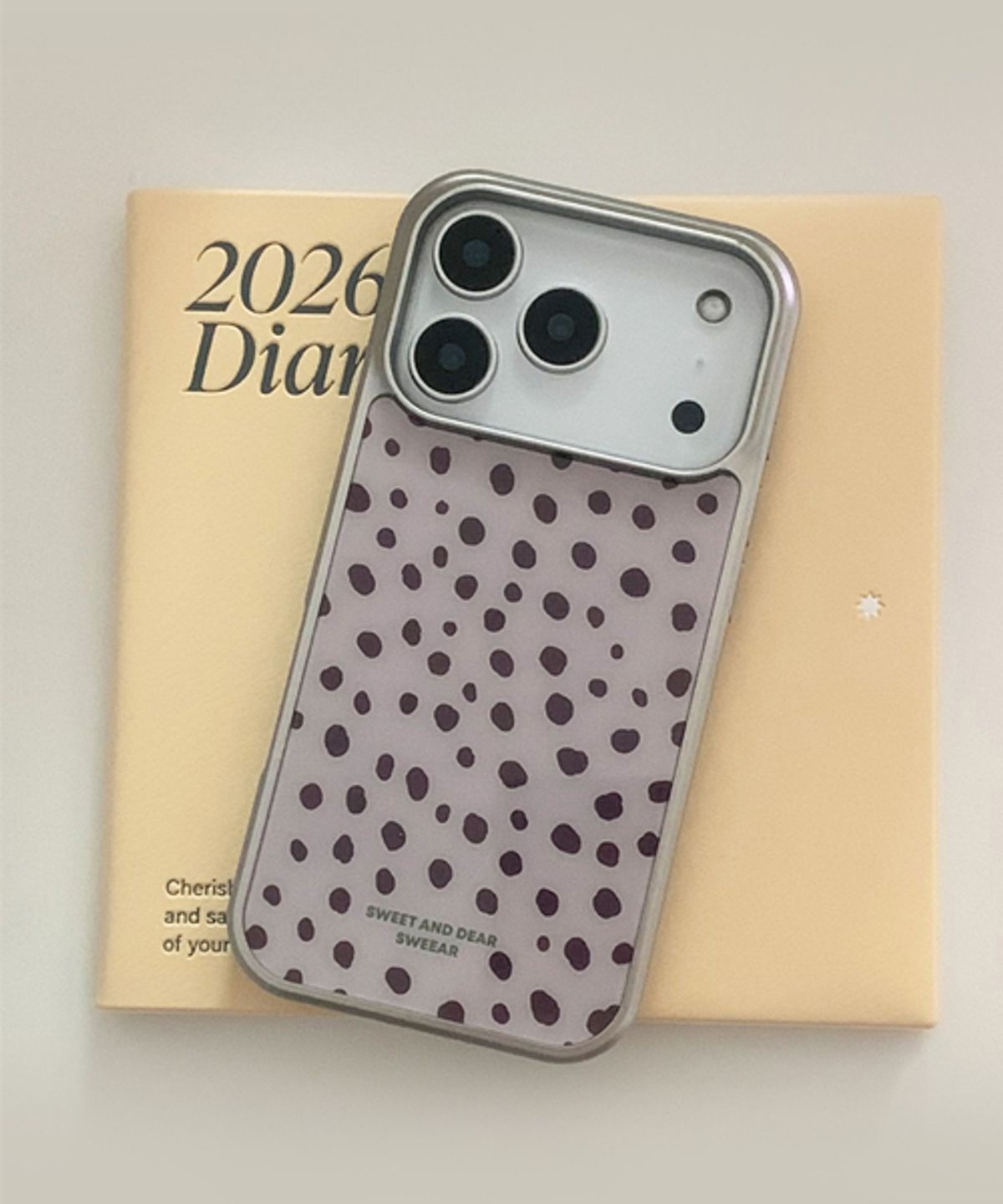 스위어(SWEEAR) DOT LEOPARD CASE BEIGE BROWN (실버글라스&에폭시)
