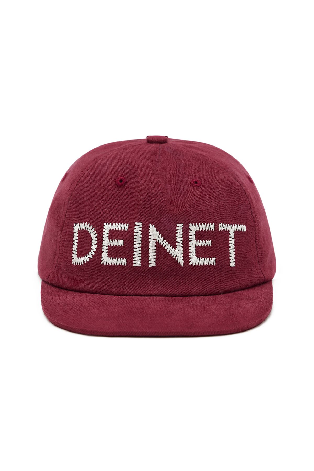 다이닛(DEINET) ZIGZAG LOGO MINI BAR DETAIL CAP IN BURGUNDY