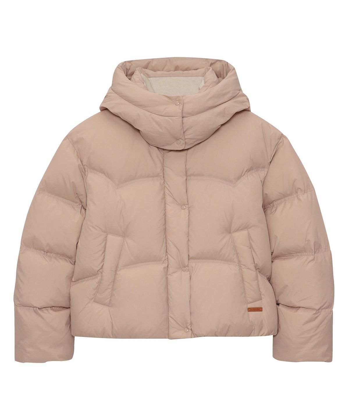 슈퍼드라이(SUPERDRY) W 후드 다운 푸퍼 핑크