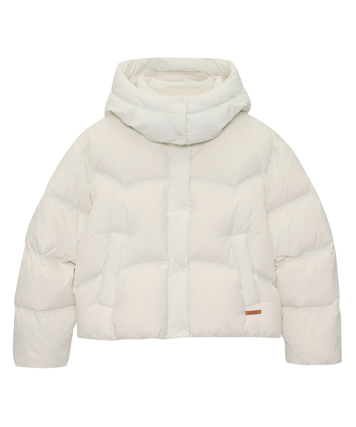 슈퍼드라이(SUPERDRY) W 후드 다운 푸퍼 아이보리