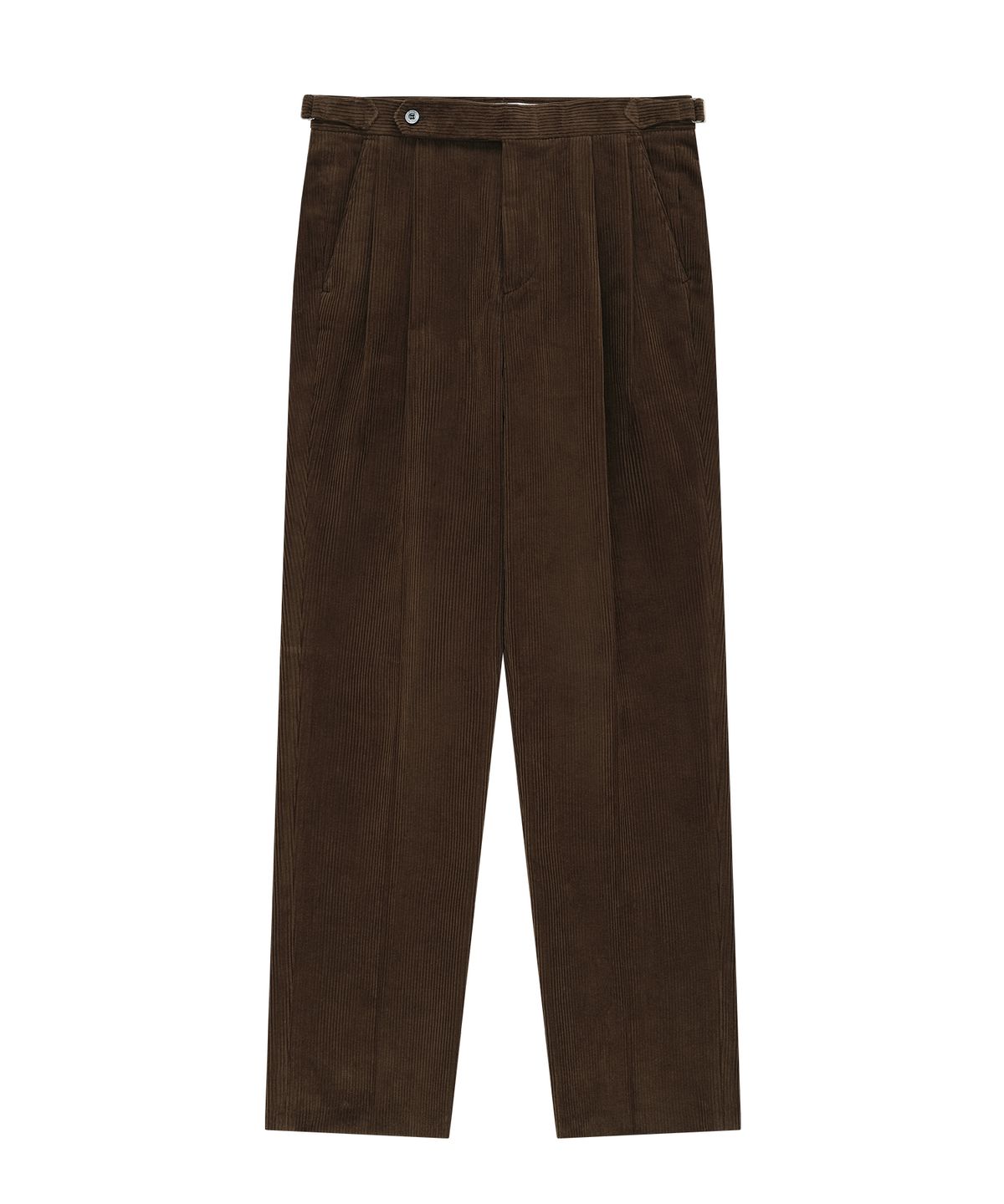 벨리프(BELLIEF) Corduroy adjust Double-Pleated relaxed Trouser (Brown)