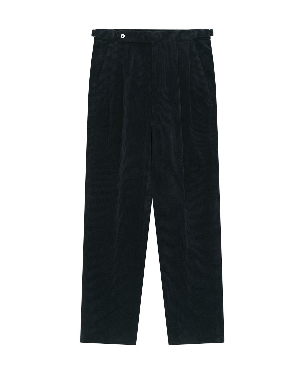 벨리프(BELLIEF) Corduroy adjust Double-Pleated relaxed Trouser (Navy)