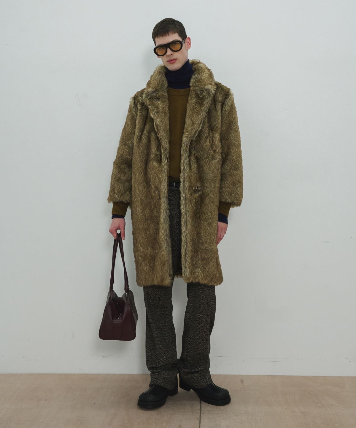 문선(MOONSUN) MJ Carrie Fur Coat / Brown
