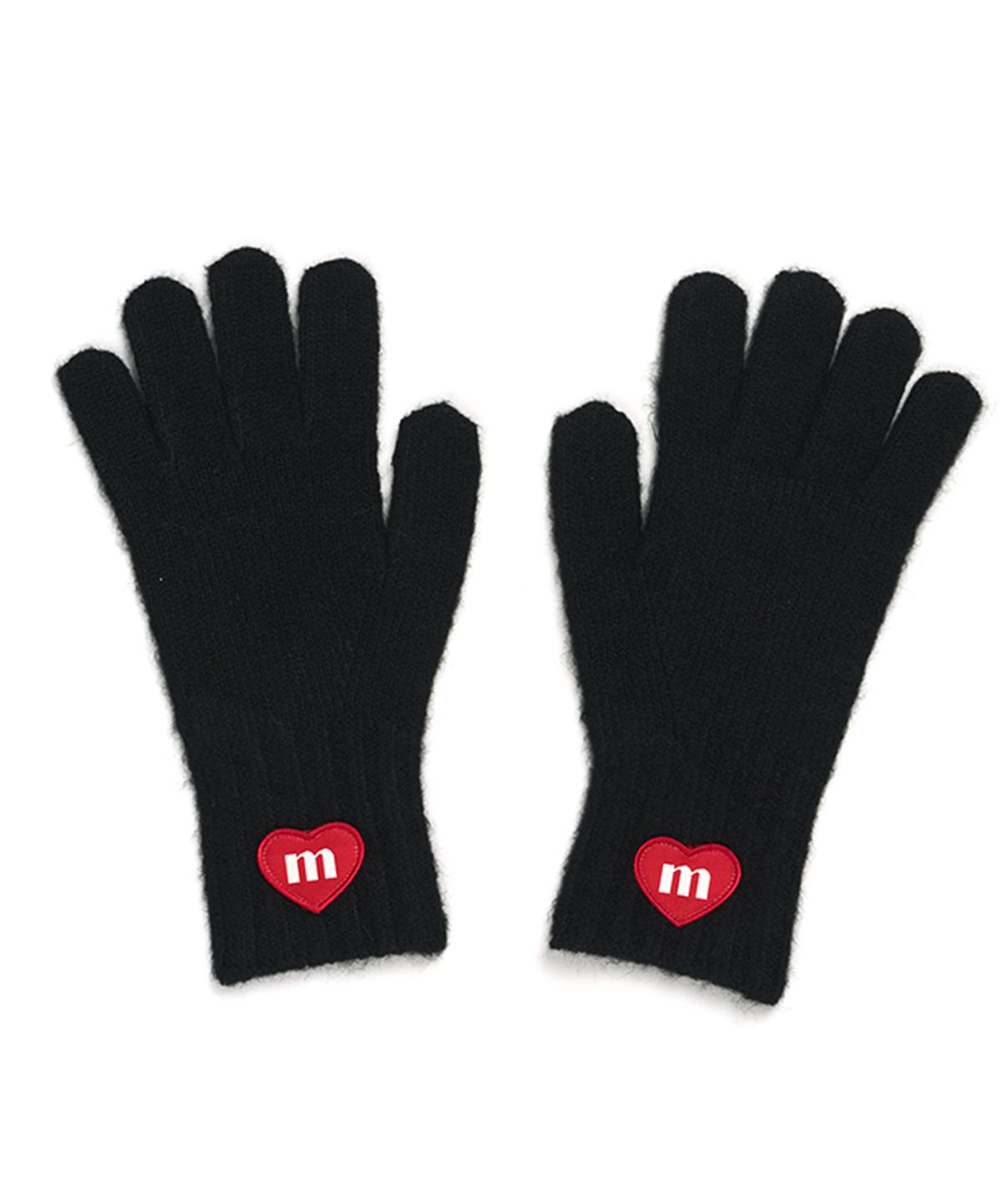마크니(MACNI) LOVE M FINGER HOLE KNIT GLOVES BLACK