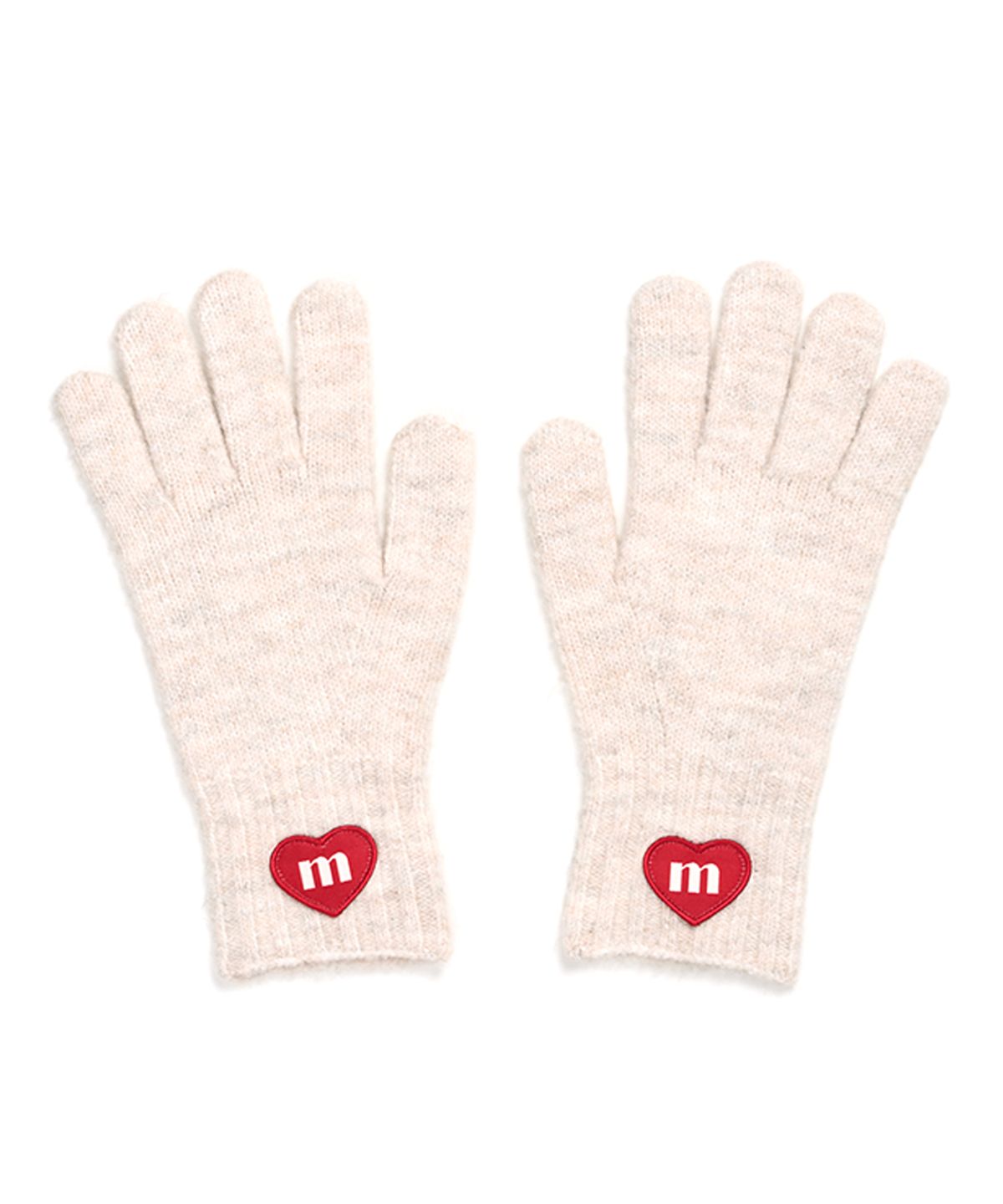 마크니(MACNI) LOVE M FINGER HOLE KNIT GLOVES IVORY