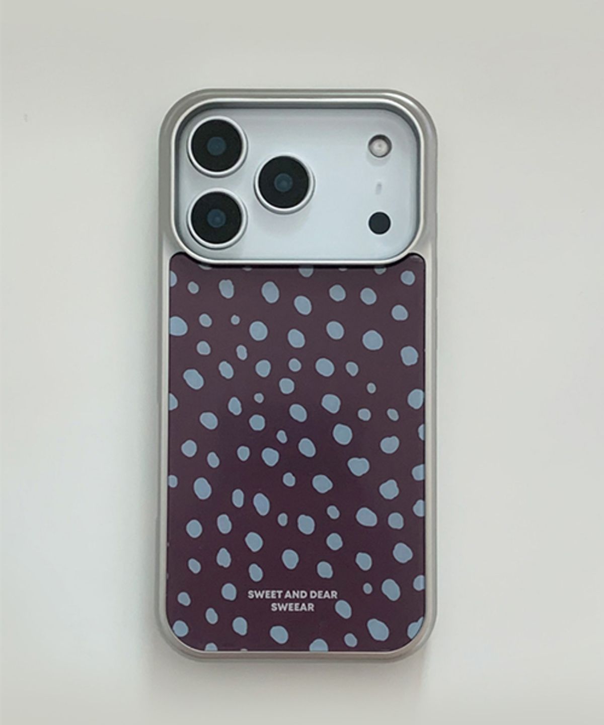 스위어(SWEEAR) DOT LEOPARD CASE BLUE BROWN (실버글라스&에폭시)