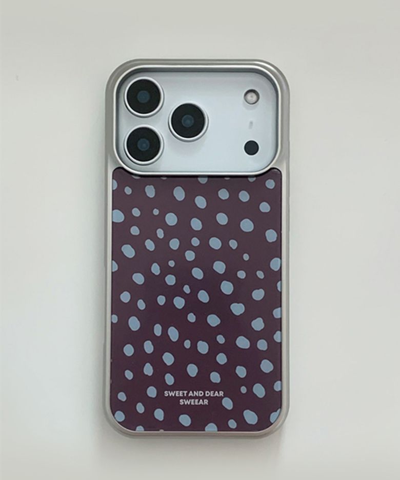 DOT LEOPARD CASE BLUE BROWN (실버글라스&에폭시)
