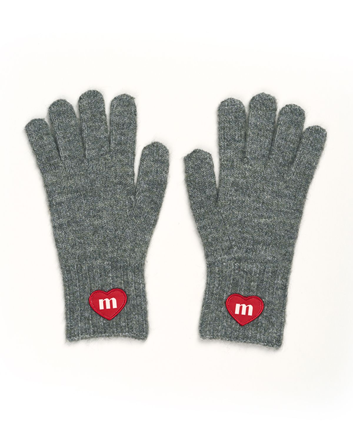 마크니(MACNI) LOVE M FINGER HOLE KNIT GLOVES GREY