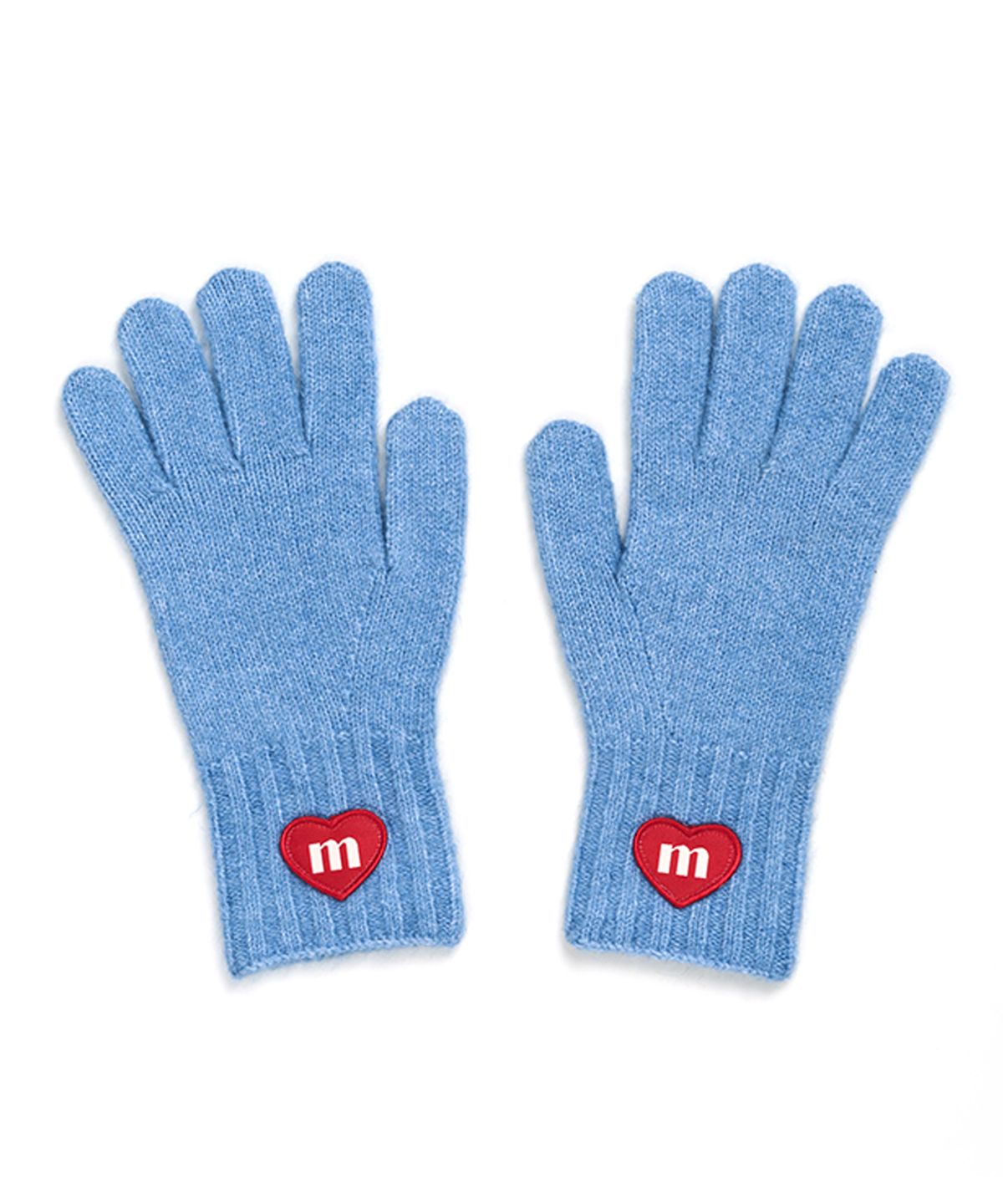 마크니(MACNI) LOVE M FINGER HOLE KNIT GLOVES SKY BLUE