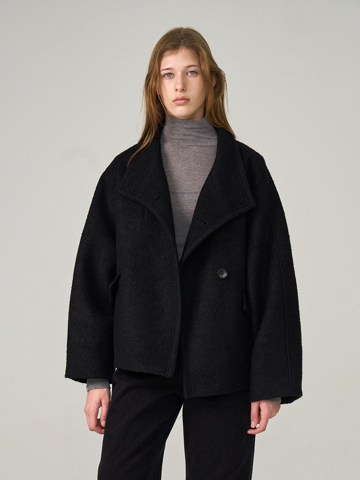 헌치(HUNCH) High Neck Cropped Quilting Coat