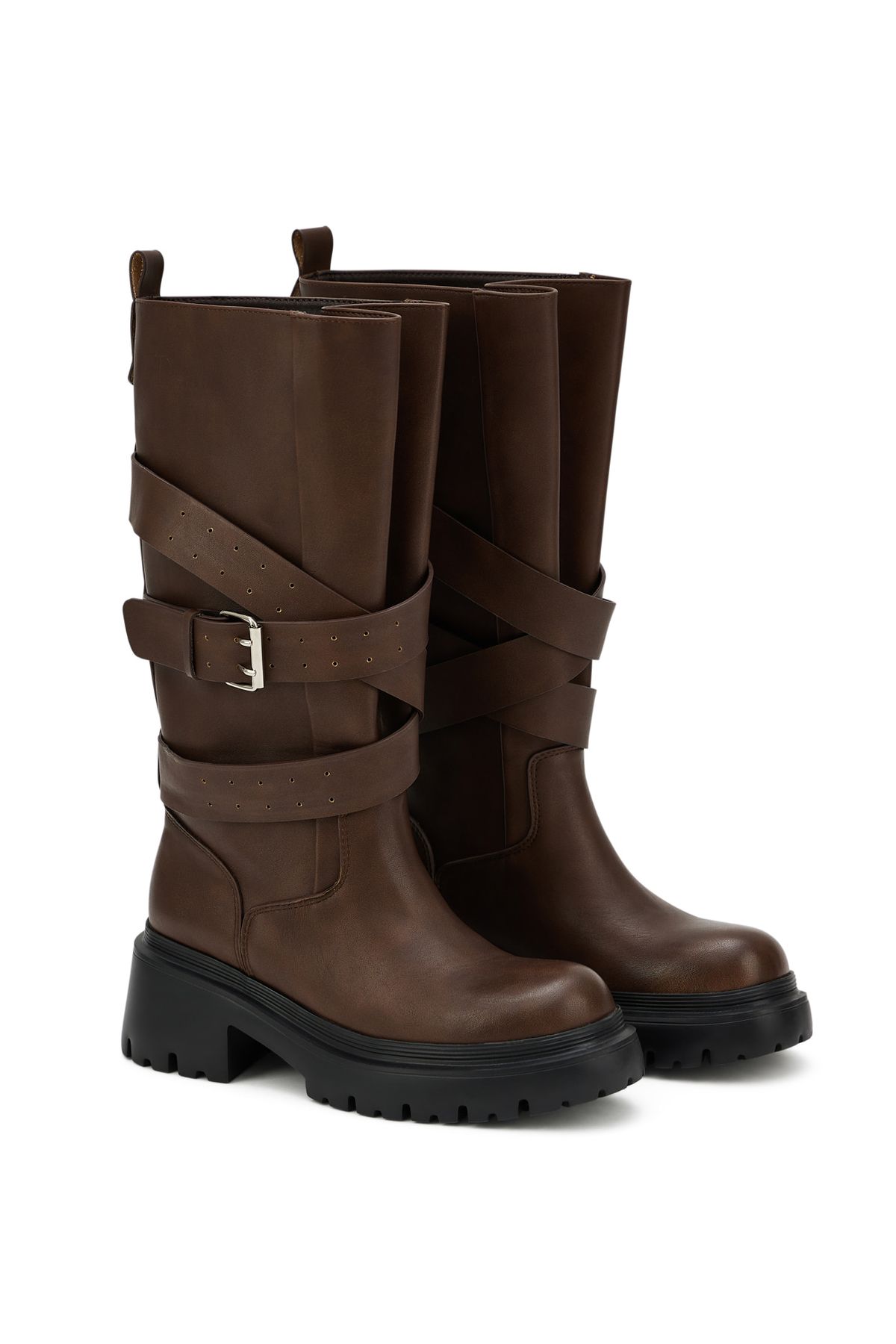 다이닛(DEINET) WILD BUCKLE BOOTS IN BROWN